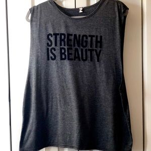 $3/25 Ideology grey Strength Is Beauty gym shirt
